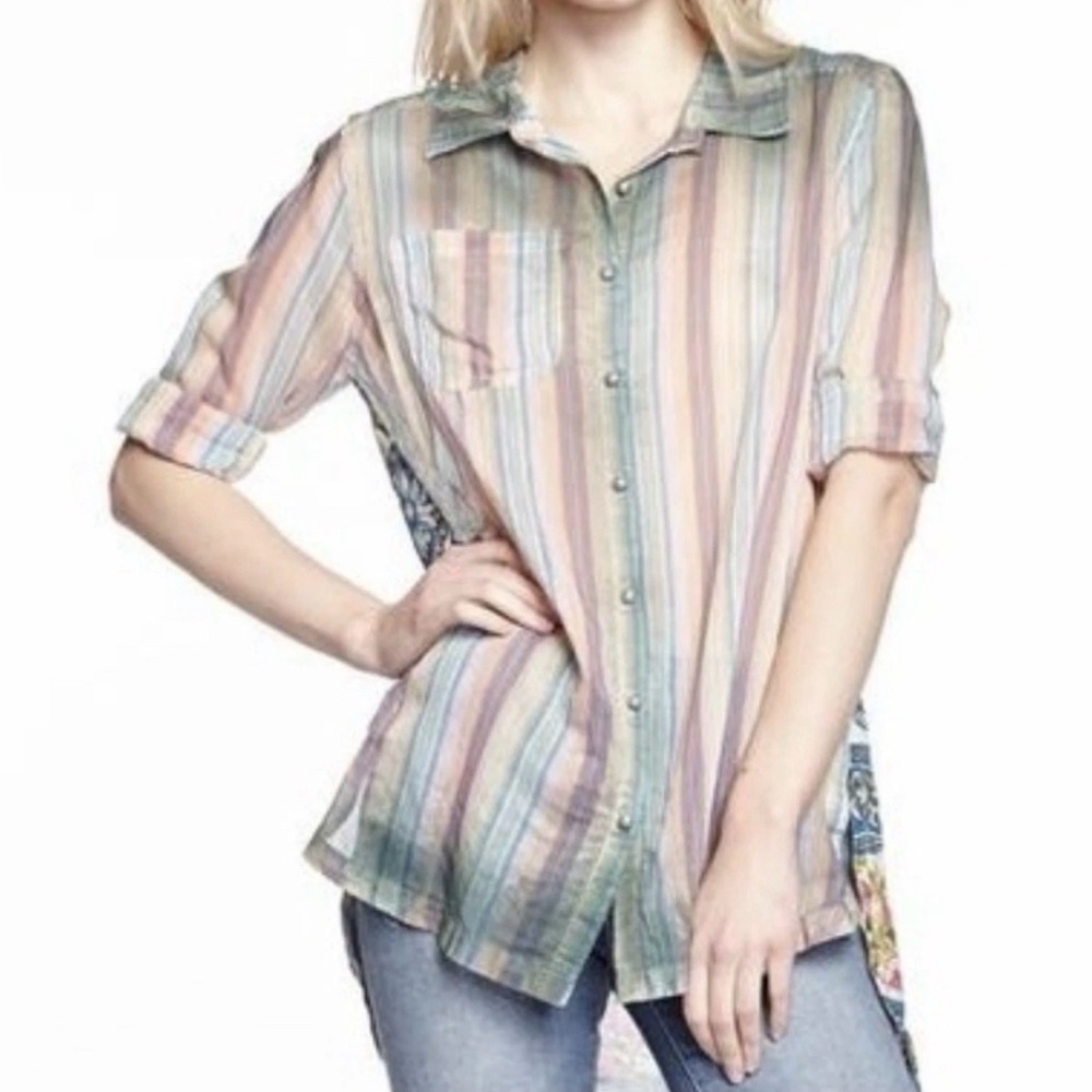 Aratta Multicolor Striped Button Down Shirt